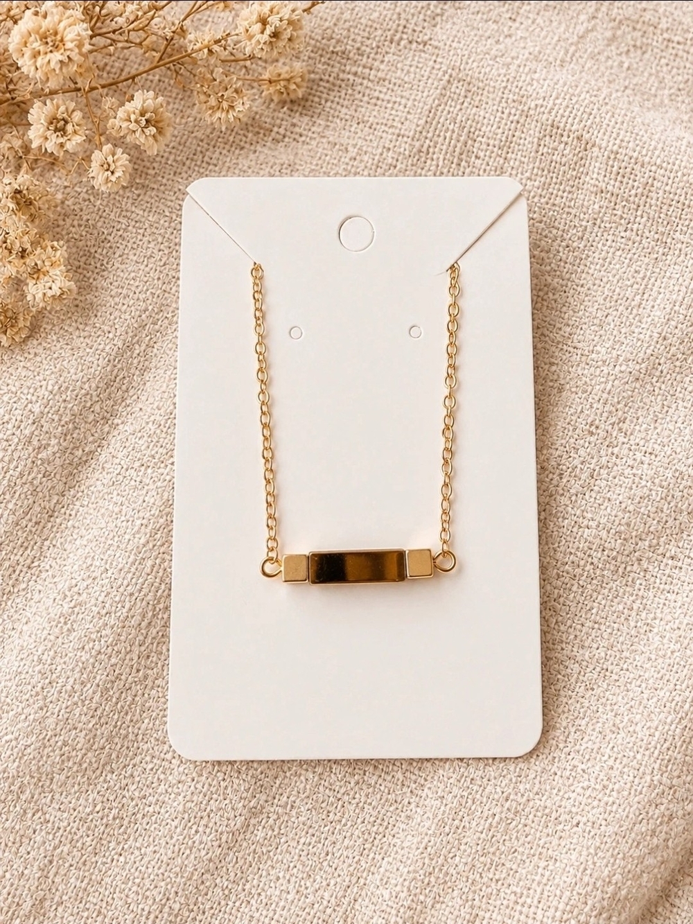 Minimal Gold Toned Bar Pendant Necklace – Sleek Women’s Jewelry